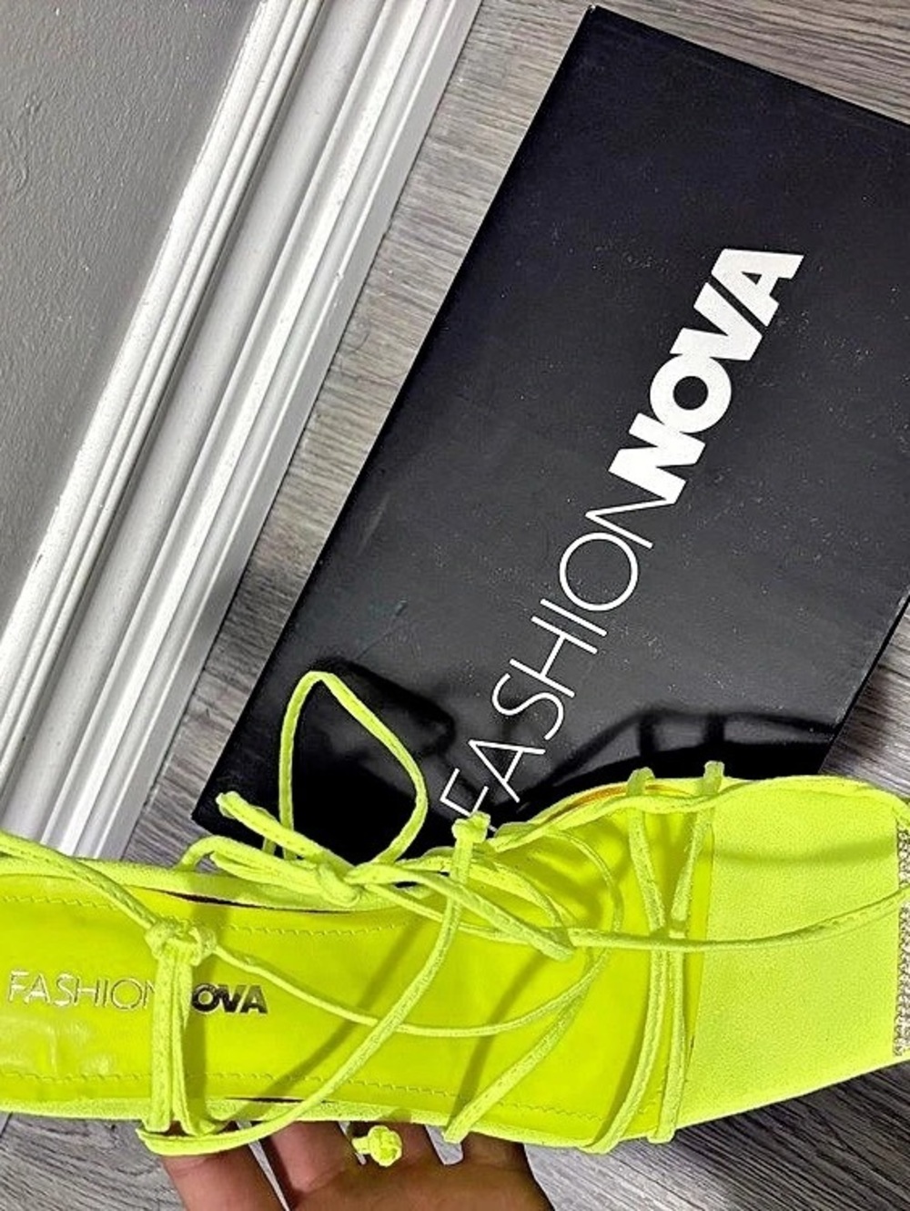 Fashion Nova Strike A Pose Wrap Up Heels Green